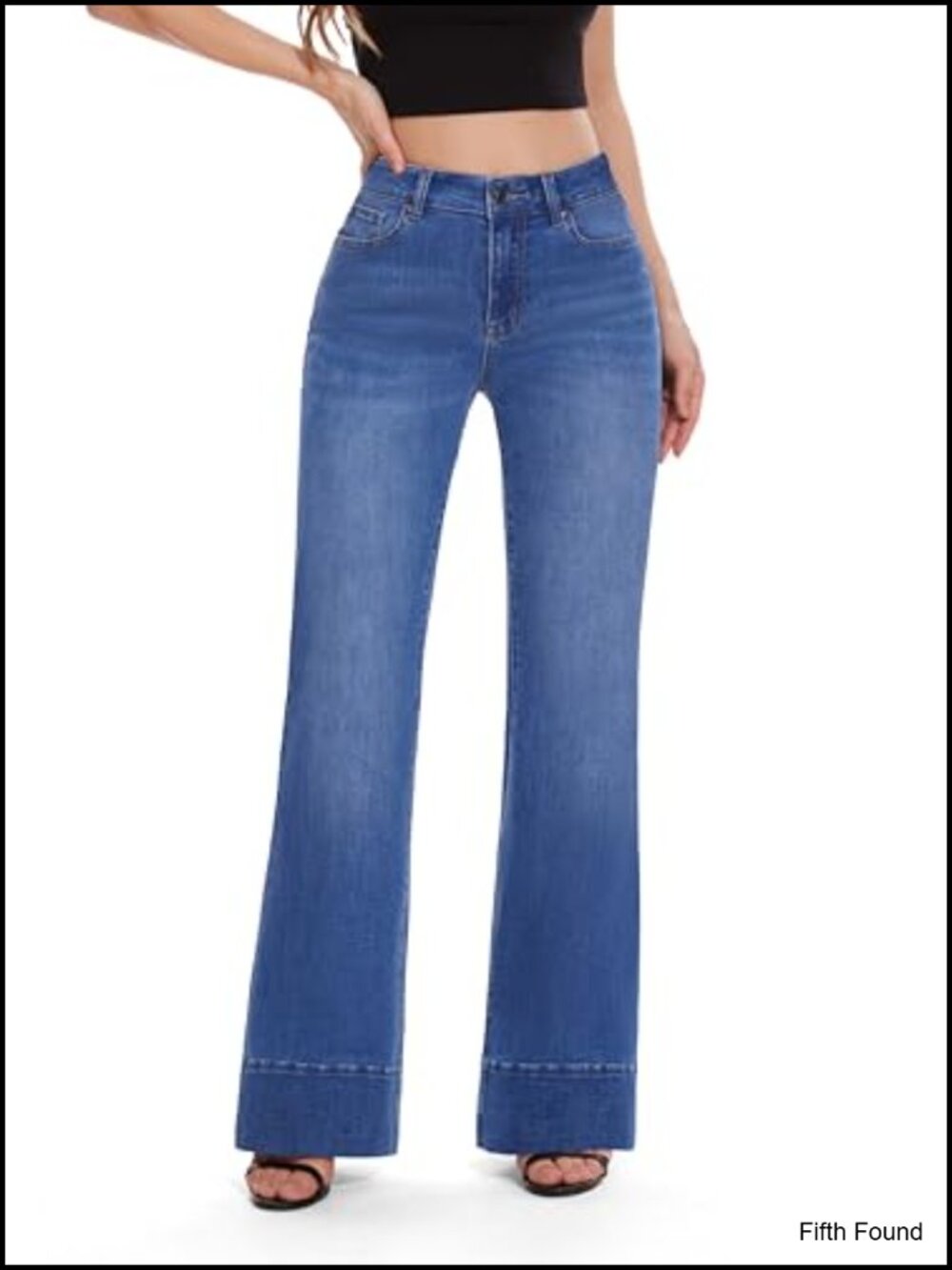High Waisted Flare Wide Leg Stretch Denim Jeans